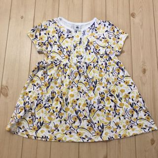 プチバトー(PETIT BATEAU)のPETIT BATEAU フラワープリント 半袖ワンピース(ワンピース)