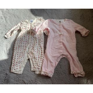 プチバトー(PETIT BATEAU)の新品未使用　プチバトー　ロンパース　セット　6M 67cm(ロンパース)