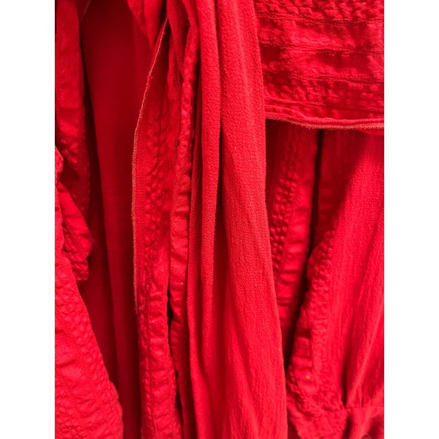 fumika uchida シャツ　ワンピース　red レディースのワンピース(ロングワンピース/マキシワンピース)の商品写真