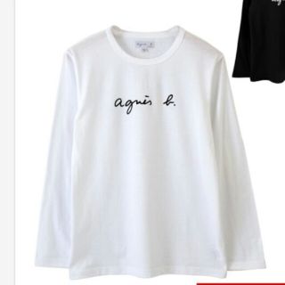 アニエスベー(agnes b.)のアニエスベー agesb.　ロゴT　ロングTシャツ　ホワイト　３(Tシャツ(長袖/七分))