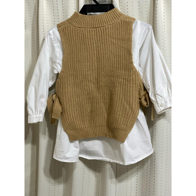 petit main(プティマイン)のニットベストブラウス　キッズMとL キッズ/ベビー/マタニティのキッズ服女の子用(90cm~)(ニット)の商品写真