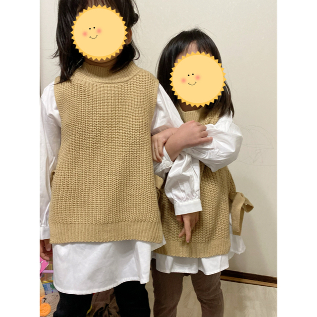 petit main(プティマイン)のニットベストブラウス　キッズMとL キッズ/ベビー/マタニティのキッズ服女の子用(90cm~)(ニット)の商品写真