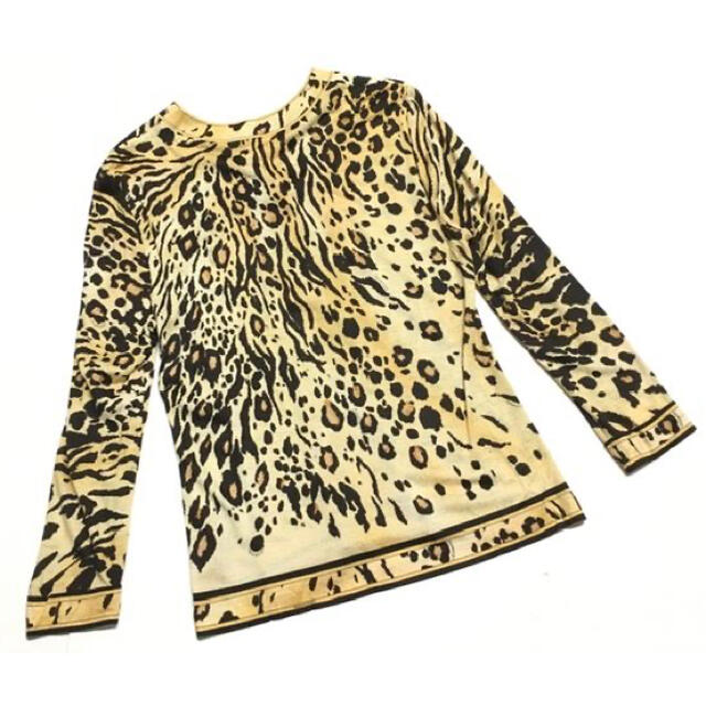 LEONARD(レオナール)の極美品　LEONARD レオナール 豹柄 シルク混 長袖トップス　20I129 レディースのトップス(カットソー(長袖/七分))の商品写真