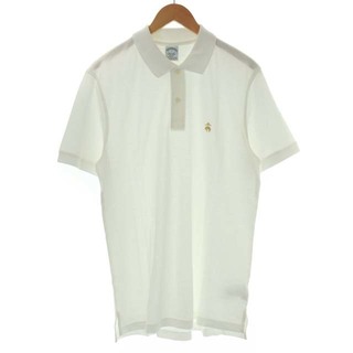 ブルックスブラザース(Brooks Brothers)のブルックスブラザーズ SLIM FIT ポロシャツ 半袖 刺繍 ロゴ L 白(ポロシャツ)