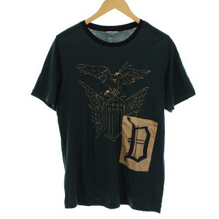 ドリスヴァンノッテン(DRIES VAN NOTEN)のドリスヴァンノッテン Tシャツ カットソー 半袖 柄 ロゴ S 緑 ベージュ(Tシャツ/カットソー(半袖/袖なし))