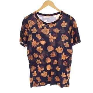 ドリスヴァンノッテン(DRIES VAN NOTEN)のドリスヴァンノッテン Tシャツ カットソー 半袖 花柄 S 紺 ベージュ(Tシャツ/カットソー(半袖/袖なし))