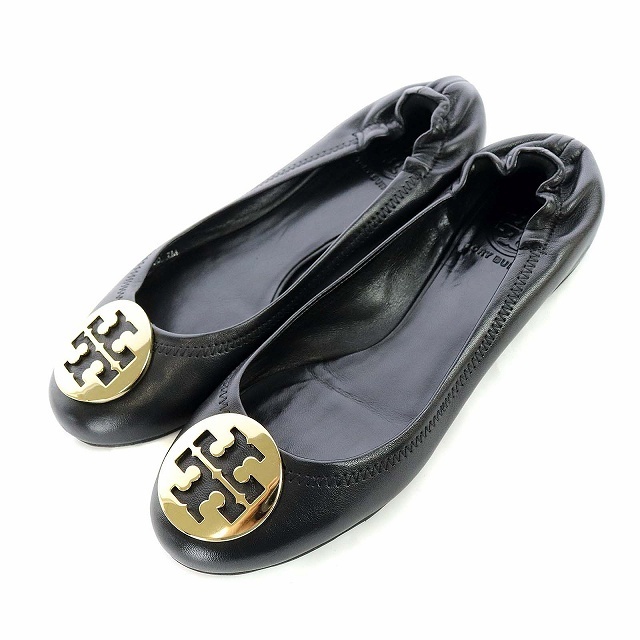 Tory Burch(トリーバーチ)のトリーバーチ フラットシューズ バレエシューズ パンプス レザー 7M 黒 レディースの靴/シューズ(ハイヒール/パンプス)の商品写真