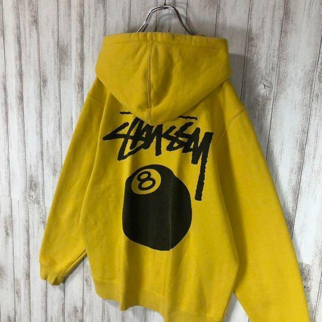 希少デザイン】STUSSY バイカラー フード切り替え 両面ロゴ パーカー+