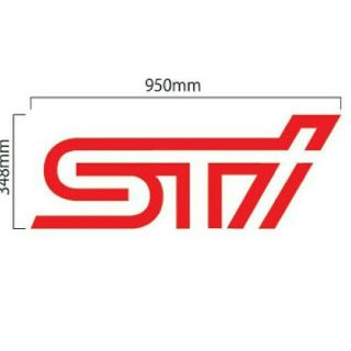STI  2点セット　ステッカー　赤　7センチ　サイズ変更可能(車外アクセサリ)