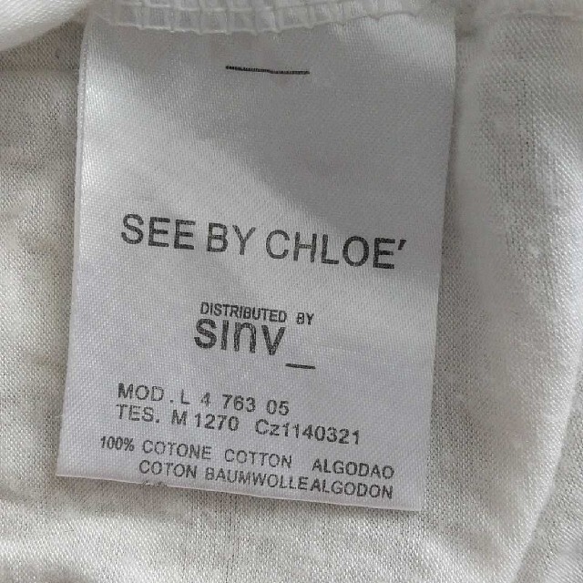 SEE BY CHLOE(シーバイクロエ)のシーバイクロエ See By Chloé ロンＴ 長袖Tシャツ 白 ロゴTシャツ レディースのトップス(Tシャツ(長袖/七分))の商品写真