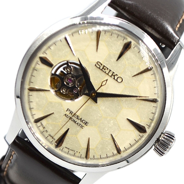 セイコー SEIKO プレザージュ 腕時計 メンズラウンドフェイスケース厚み