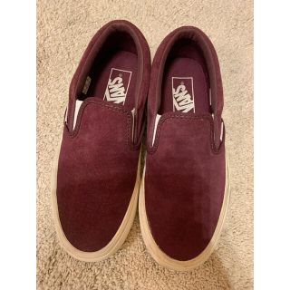 ヴァンズ(VANS)のvans スエード  スリッポン スニーカー 22.5 23.0 バーガンディ(スリッポン/モカシン)