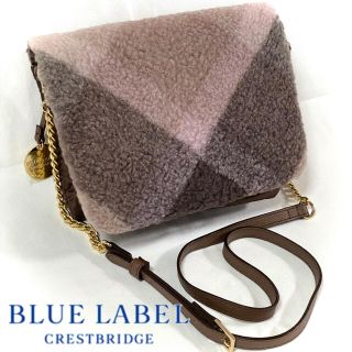 バーバリーブルーレーベル(BURBERRY BLUE LABEL)のブルーレーベルクレストブリッジ チェックボアミニショルダー(ショルダーバッグ)