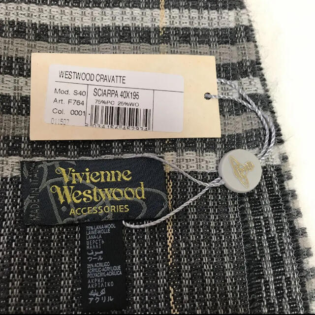 Vivienne Westwood(ヴィヴィアンウエストウッド)のヴィヴィアンウエストウッド　薄手のマフラー メンズのファッション小物(マフラー)の商品写真