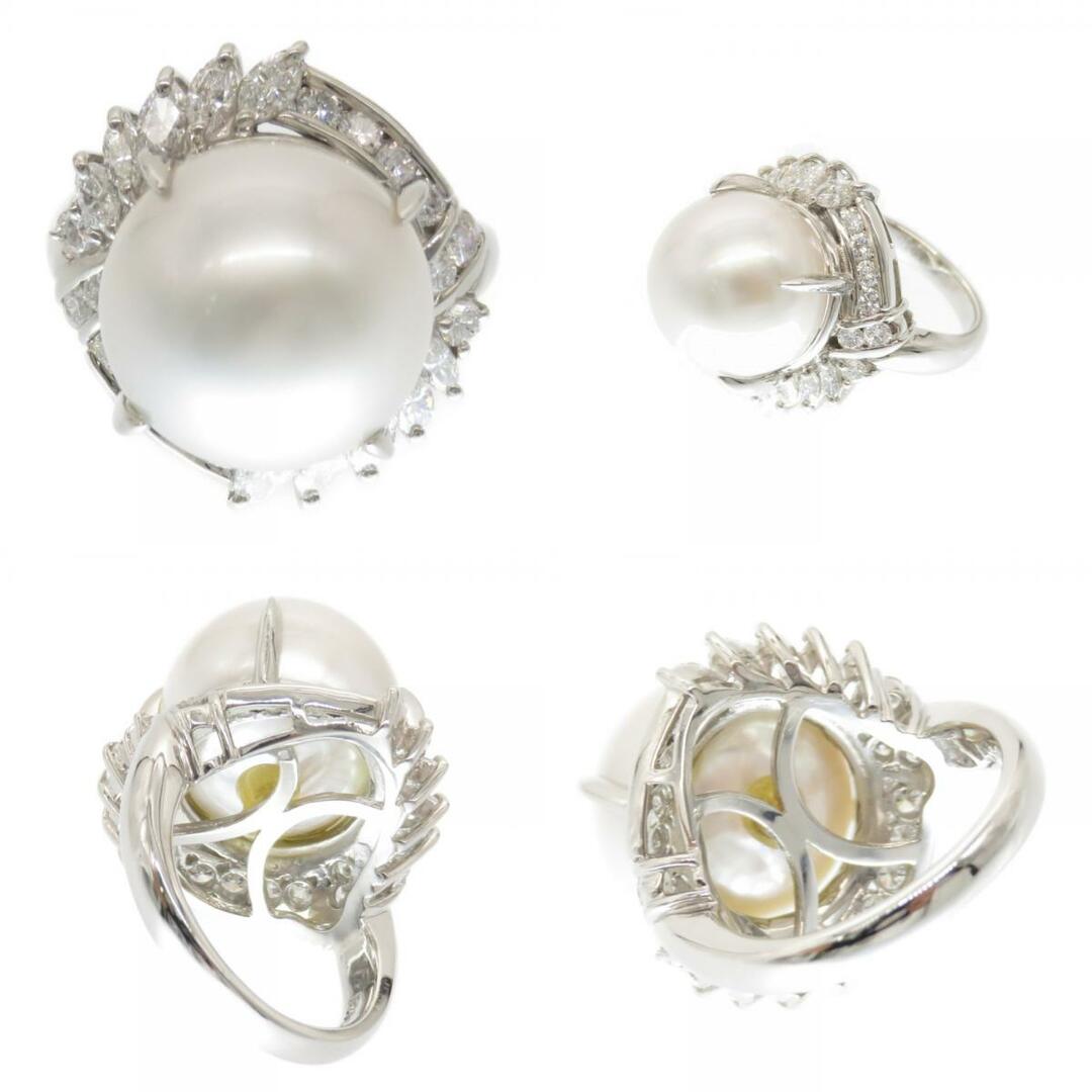 熱販売 白蝶真珠 ノーブランド 15mm 白蝶真 ダイヤ1.29ct リング(指輪 熱販売 白蝶真珠 ノーブランド 15mm 白蝶真 ダイヤ1.29ct リング(指輪