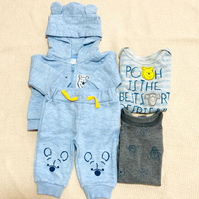 Disney(ディズニー)の【一部未使用品】Disney Baby プーさん🍯ベビー服〈3M〉  キッズ/ベビー/マタニティのベビー服(~85cm)(ロンパース)の商品写真