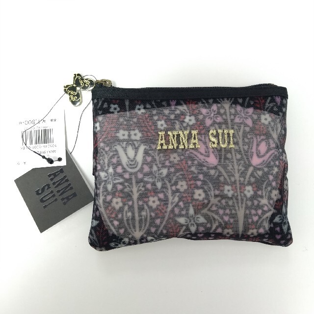 ANNA SUI(アナスイ)のアナスイ　チューリップメッシュポーチ　ティッシュポーチ　ブラック／レッド／ピンク レディースのファッション小物(ポーチ)の商品写真