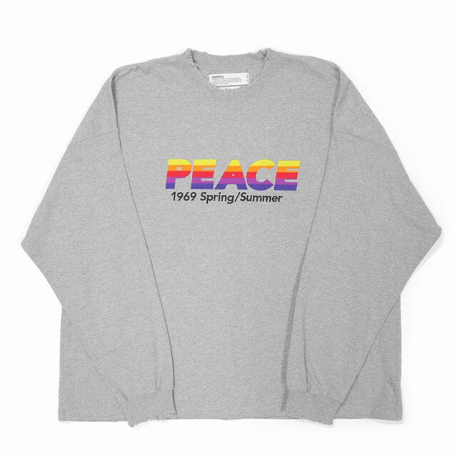 DAIRIKU PEACE ヴィンテージ ダメージ加工 ロンT コンクリート メンズのトップス(Tシャツ/カットソー(七分/長袖))の商品写真