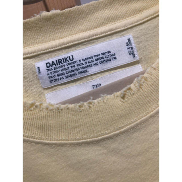 DAIRIKU PEACE ヴィンテージ ダメージ加工 ロンT イエロー メンズのトップス(Tシャツ/カットソー(七分/長袖))の商品写真