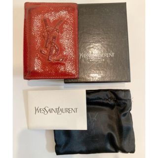 サンローラン(Saint Laurent)の【中古品】SAINT LAURENT サンローラン　パスケース　箱＋保存袋付き(名刺入れ/定期入れ)