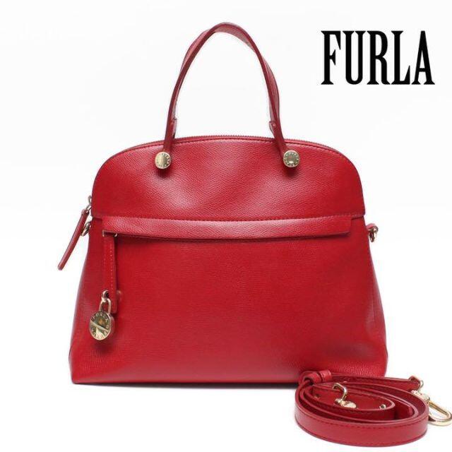 Furla(フルラ)のフルラ パイパー M レザー 2WAY ハンドバッグ ショルダーバッグ レッド レディースのバッグ(ハンドバッグ)の商品写真