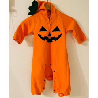 ハロウィン　かぼちゃ　ロンパース　90(衣装)