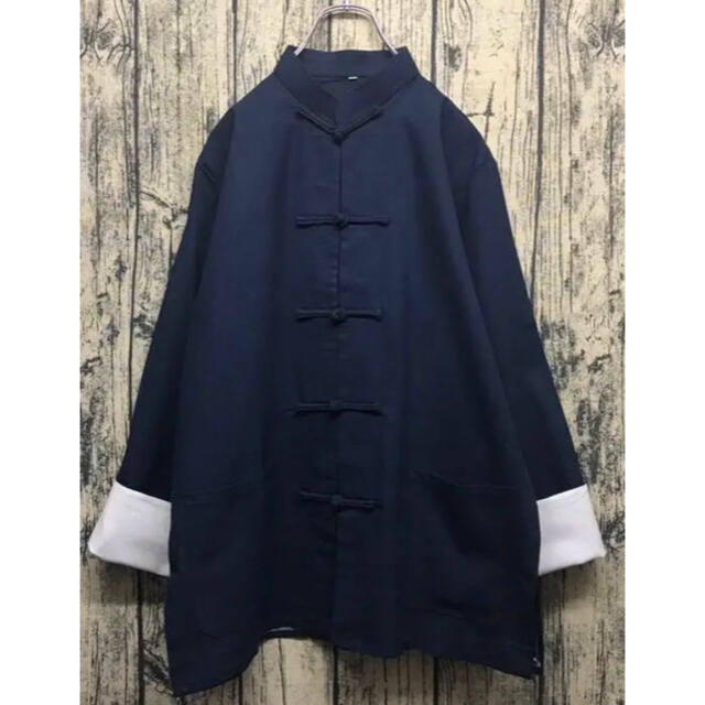 チャイナシャツ china shirt navy メンズのトップス(シャツ)の商品写真