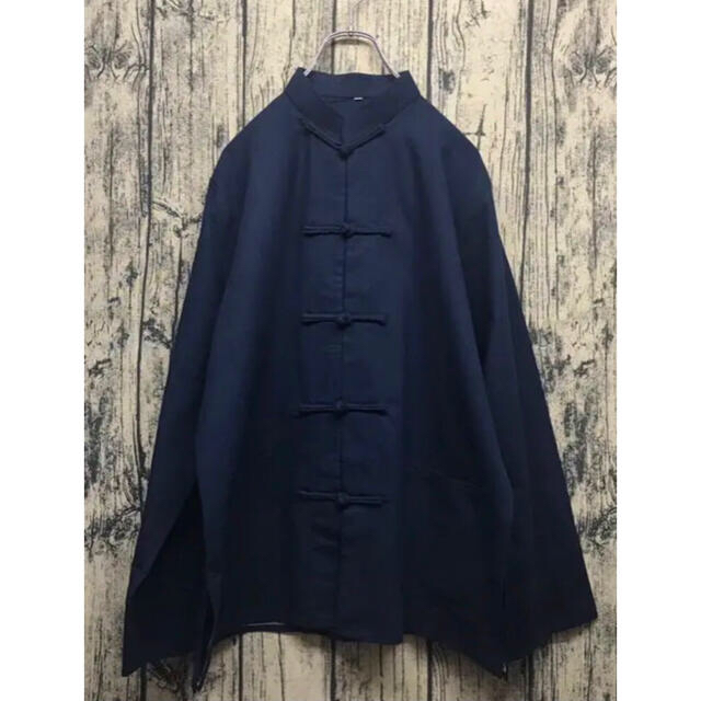 チャイナシャツ china shirt navy メンズのトップス(シャツ)の商品写真