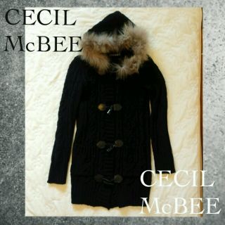 セシルマクビー(CECIL McBEE)のセシルマクビーファーフードニットダッフル(ダッフルコート)