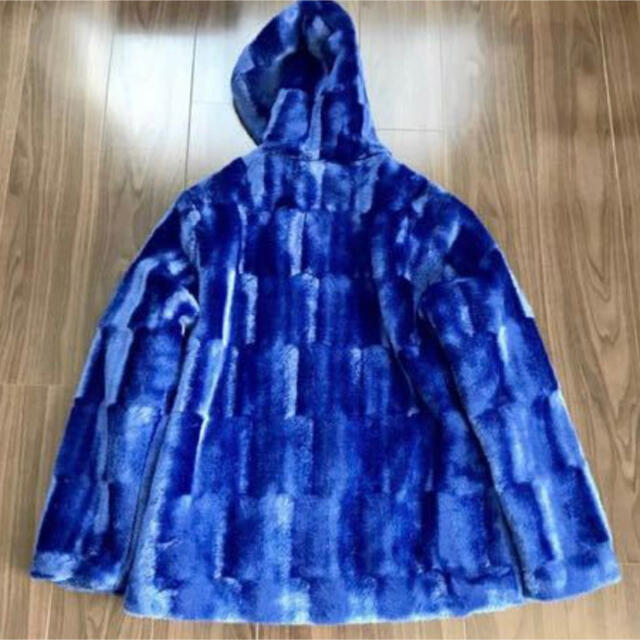 BlueサイズSupreme Faux Fur Hooded Zip Jacket ブルー M