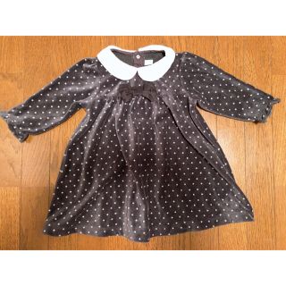 ベベ(BeBe)の新品 BEBE べべ ふわふわ ベルベットの上品なワンピース 80(ワンピース)