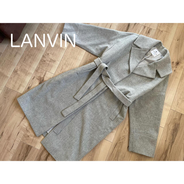 LANVIN en Bleu(ランバンオンブルー)のまゆたん様　LANVIN en blue グレー コート 綺麗 レディースのジャケット/アウター(ロングコート)の商品写真