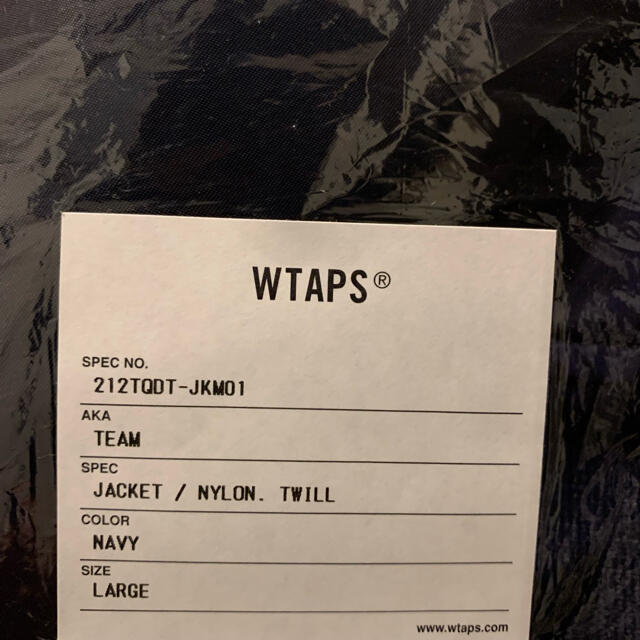 W)taps(ダブルタップス)の送料込 21AW wtaps チーム ジャケット ネイビー メンズのジャケット/アウター(ナイロンジャケット)の商品写真