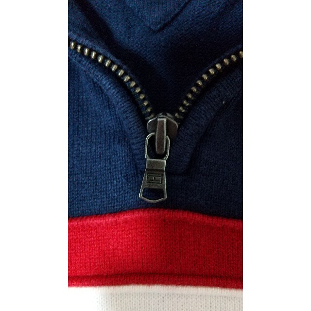 TOMMY HILFIGER(トミーヒルフィガー)のトミーヒルフィガー ハーフジップ リブニットセータートリコロールカラー 匿名発送 メンズのトップス(ニット/セーター)の商品写真