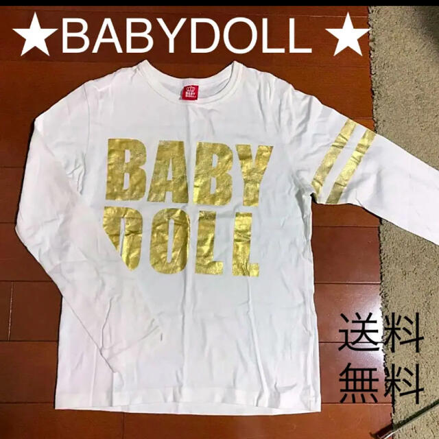 BABYDOLL(ベビードール)のBABYDOLL ゴールド ロンT レディースのトップス(Tシャツ(半袖/袖なし))の商品写真