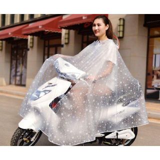 自転車用ポンチョ　ホワイト【新品】フリーサイズ 　プレゼントに最適(レインコート)