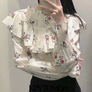 花柄ブラウスGU、ユニクロ、韓国服、WEGO、EMODA、GRL、H&M好きな方(シャツ/ブラウス(長袖/七分))