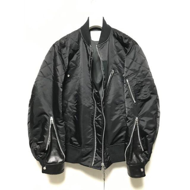 sacai(サカイ)のSACAI　ライダース MA-1　黒　4　新品　サカイ メンズのジャケット/アウター(フライトジャケット)の商品写真