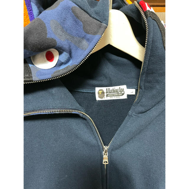 BAPE シャークパーカー 紺 ネイビー L