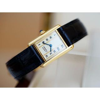 カルティエ(Cartier)の美品 カルティエ マスト タンク ゴールドライン ローマン SM Cartier(腕時計)