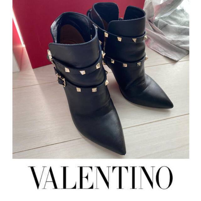 ヴァレンティノ VALENTINO ロックスタッズ レインブーツ 38