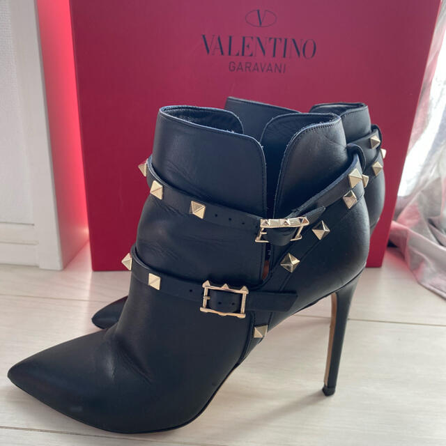 ヴァレンティノ VALENTINO ロックスタッズ レインブーツ 38