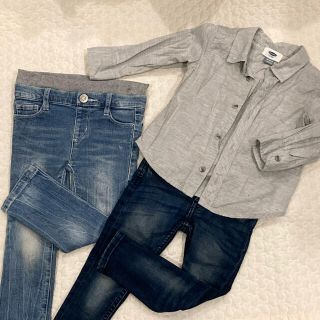 エイチアンドエム(H&M)の24M 80 90 デニム&シャツ　H&M オールドネイビー(パンツ)