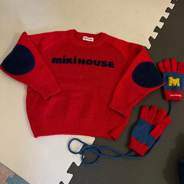 mikihouse(ミキハウス)のセーターと手袋 キッズ/ベビー/マタニティのキッズ服男の子用(90cm~)(ニット)の商品写真