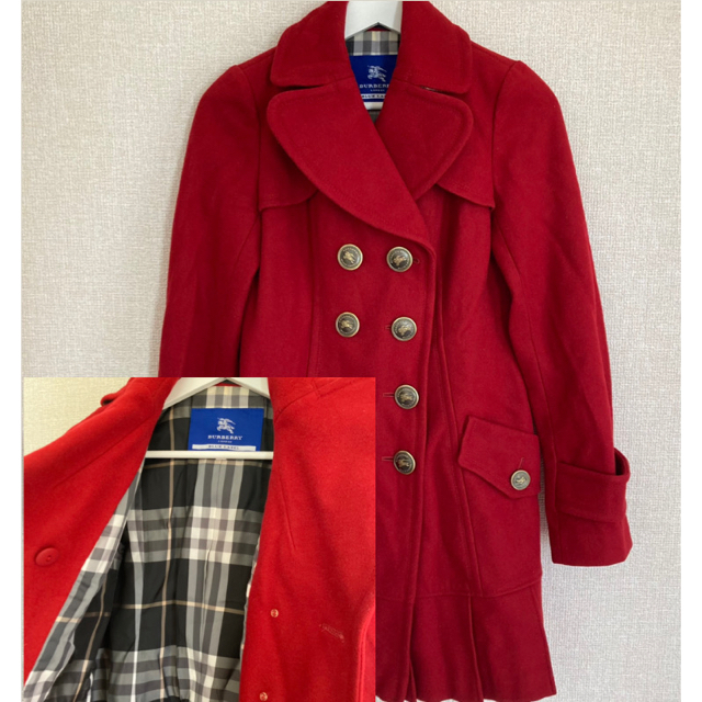 国内正規品】 【値下げ価格】Burberry ブルーレーベル 赤 プリーツ
