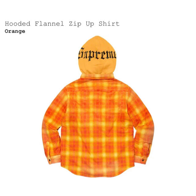 Orange M 21AW Supreme Hooded Flannel Zip