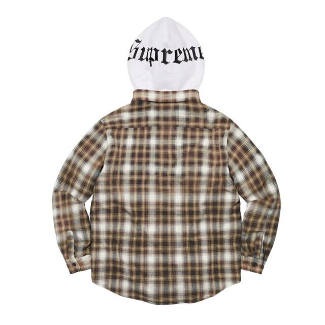 supreme Hooded Flannel Zip Up Shirt L