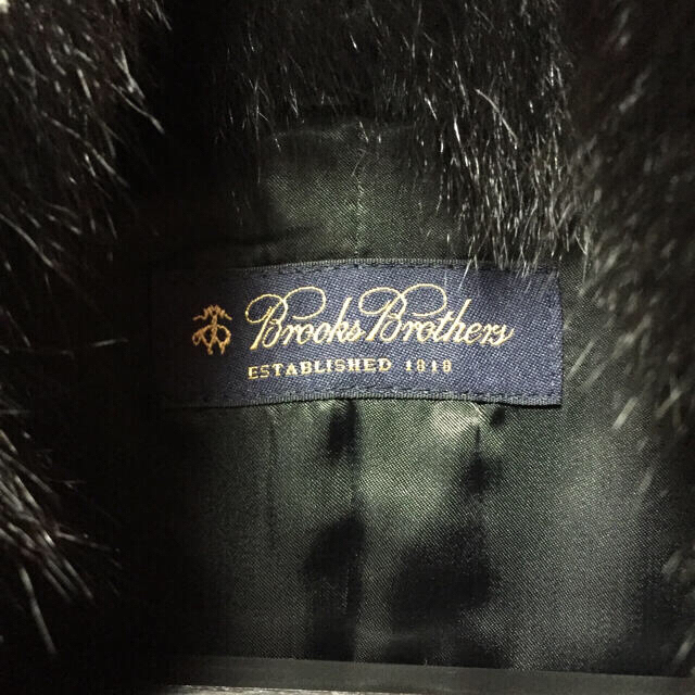 Brooks Brothers(ブルックスブラザース)の最終値下げ♪フォックスファー付ブラックウォッチ柄ロングコート レディースのジャケット/アウター(ロングコート)の商品写真