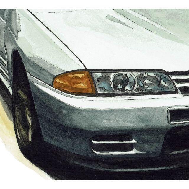 NC-882 GT-R R33/R32限定版画 直筆サイン額装●作家平右ヱ門