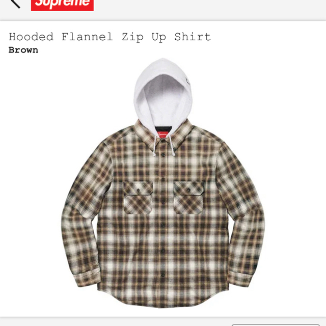 Supreme Hooded Flannel Zip Up Shirt L